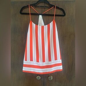 Banana Republic Orange White Stripe String Racerback Lined Cami Tank 6 Medium